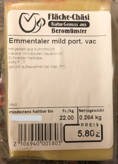 Emmentaler mild Ch&auml;s ca. 260 g (CH)